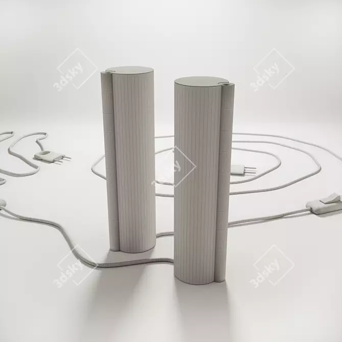 Title: Marble Satellite Lamp: Elegant Lighting in Minimalist Design 3D model image 2
