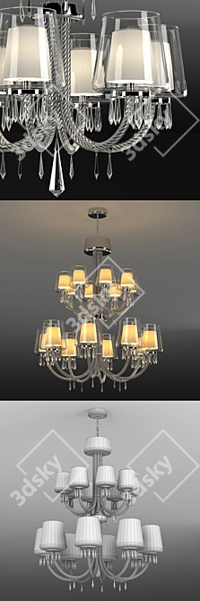 Sophisticated Le Notre Chandelier: Elegant 16 Light Fixture 3D model image 2