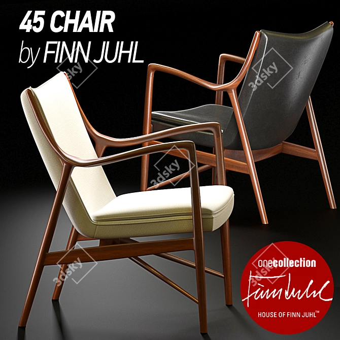 Modern 45 Chair Set: 6 Designs 3D model image 1