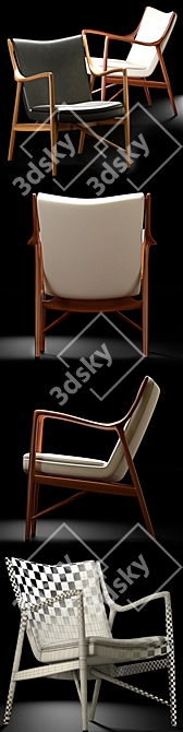Modern 45 Chair Set: 6 Designs 3D model image 2