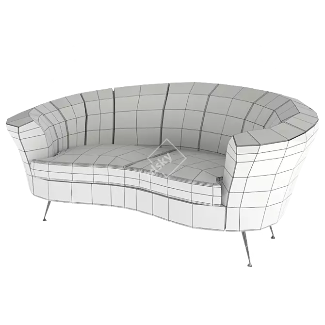 Elegant Treviso Divan 3D model image 3