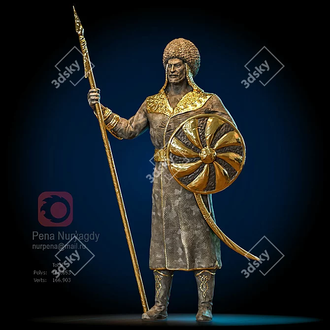 Mert Esger: Turkmen Warrior 3D model image 1