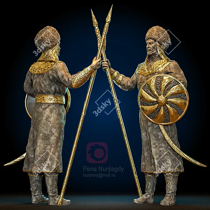 Mert Esger: Turkmen Warrior 3D model image 2