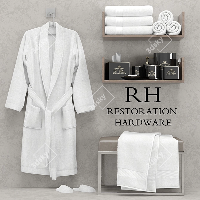 Luxury Bathroom Accessories Set 3D model image 1