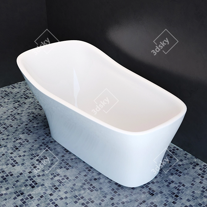 Balteco Mezzo: Luxurious Stone Composite Bathtub 3D model image 1