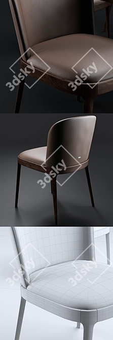 Gordon Deep Wood Magda Chair - Elegant Design for Modern Living 3D model image 2