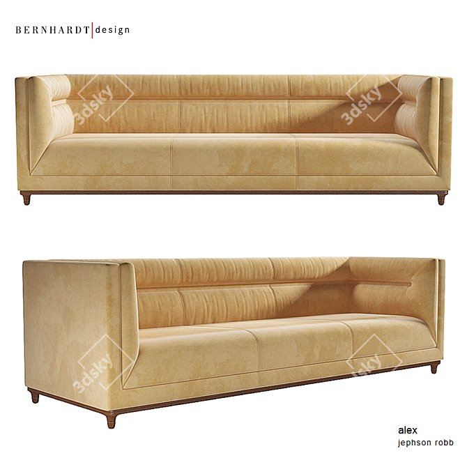 Midnight Luxury: Bernhardt Design Alex Sofa 3D model image 1