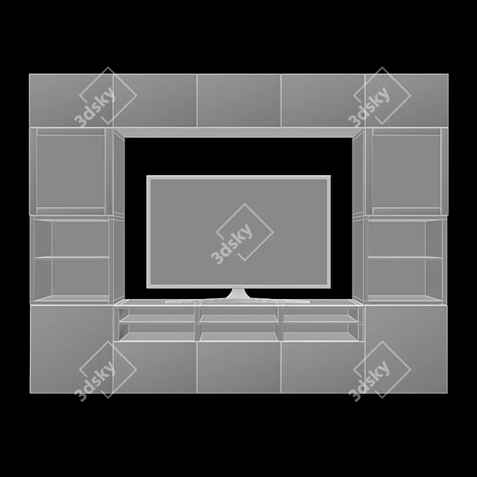 Wall-mounted TV Cabinet with Plenty of Storage 3D model image 3