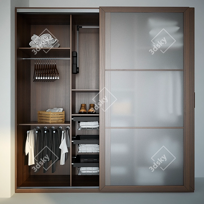 Elegant Asceta Wardrobe: Perfect Storage 3D model image 1