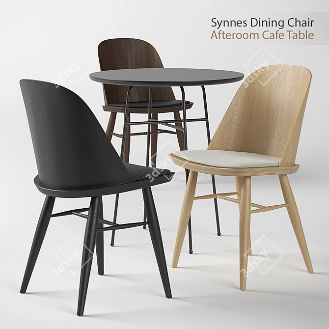 Synnes Dining Chair & Afteroom Cafe Table: Scandinavian Style Dining Set 3D model image 1