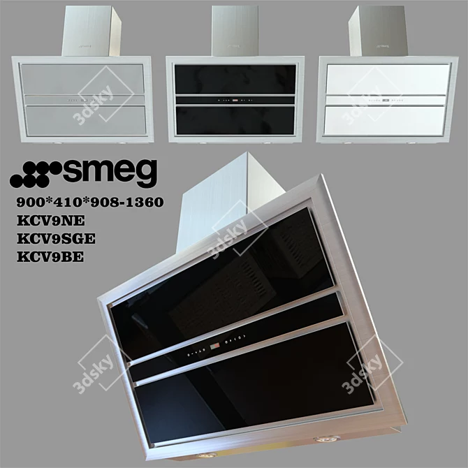 SMEG Wall Hood - Elegant and Powerful 3D model image 1