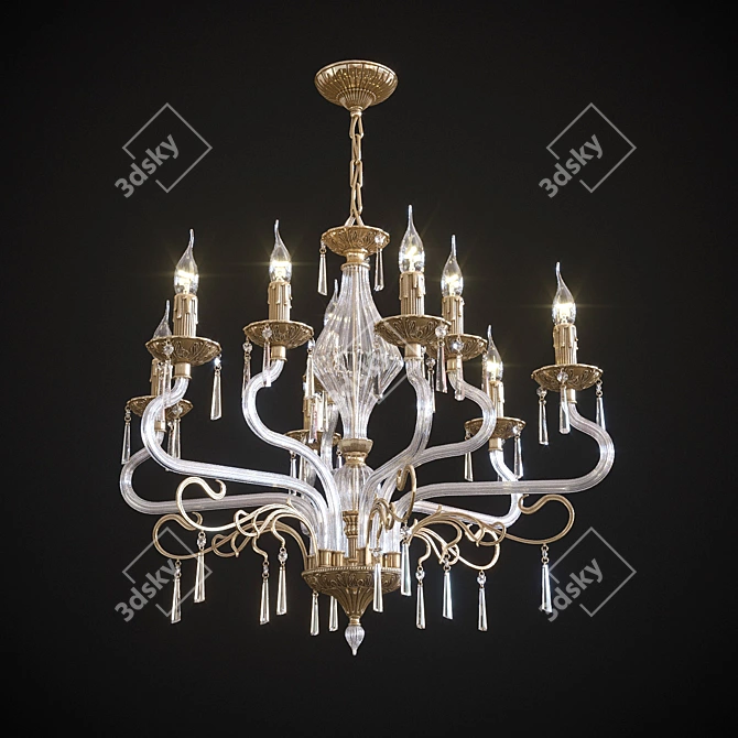 Elegant Artemis Chandelier: 70cm Height, 80cm Diameter 3D model image 1