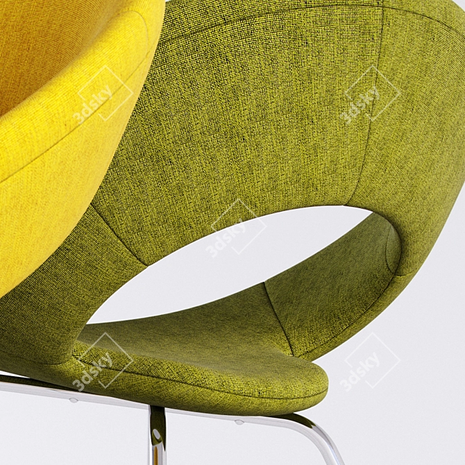 Round Fabric Ring Chair 3D model image 3