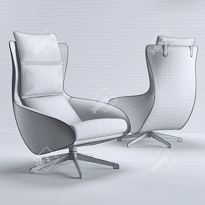 Luxurious Cassina Cab Lounge Chair 3D model image 3