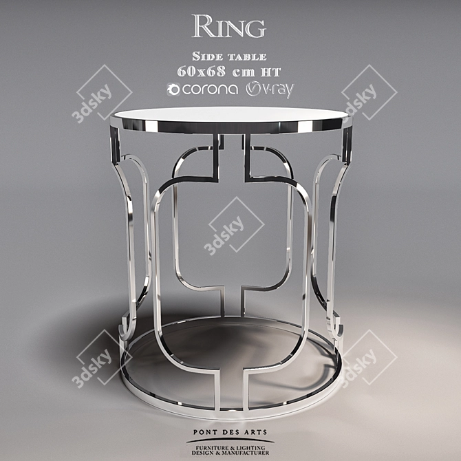 Elegant Ring Side Table 3D model image 1