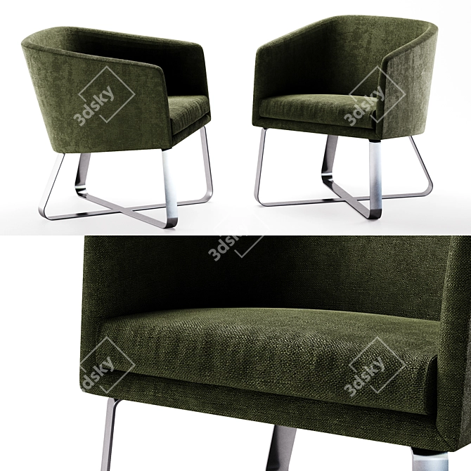 Meridiani Lolyta Chair: Stylish Comfort for Modern Spaces 3D model image 1
