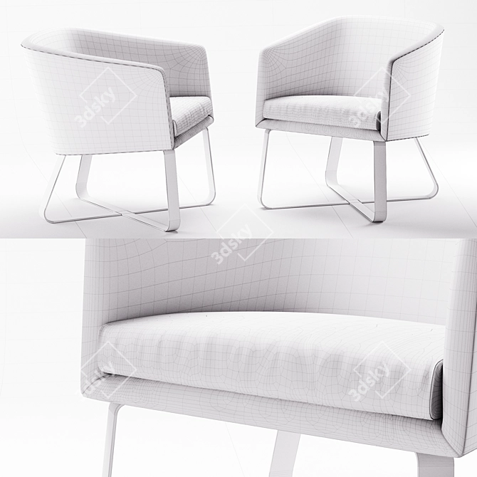 Meridiani Lolyta Chair: Stylish Comfort for Modern Spaces 3D model image 2