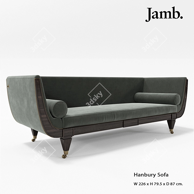 Elegant Hanbury Sofa: Timeless Luxury 3D model image 1