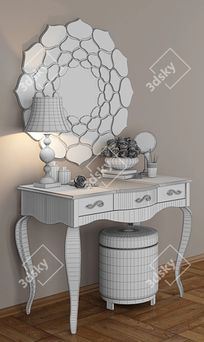Elegant Lira Dressing Table 3D model image 2