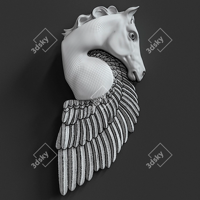 Majestic Pegasus Wall Sculpture 3D model image 3