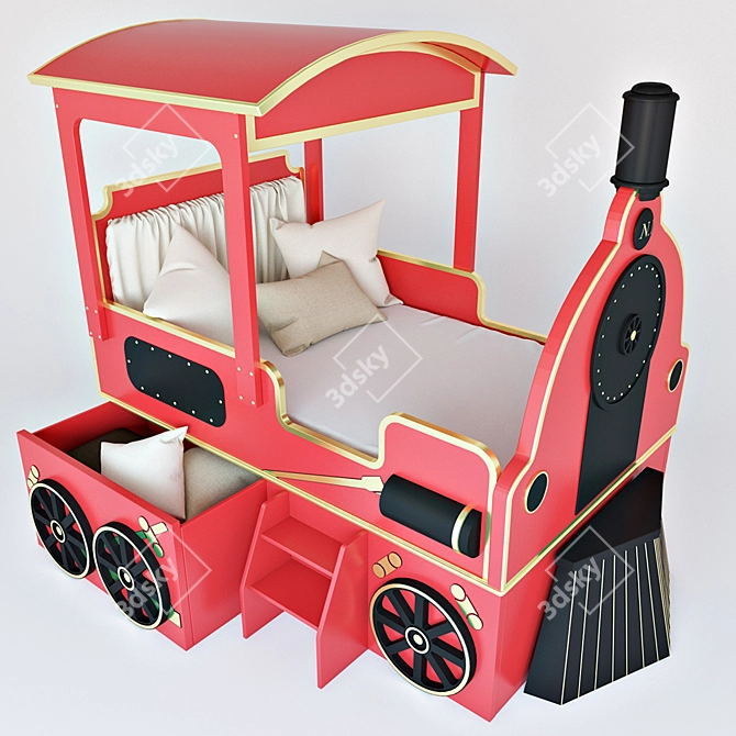 Italian Luxury Kids Bed 3D model image 3