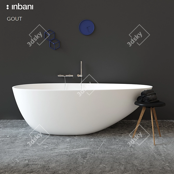 Inbani Gout Bathtub - Luxurious and Spacious 3D model image 1