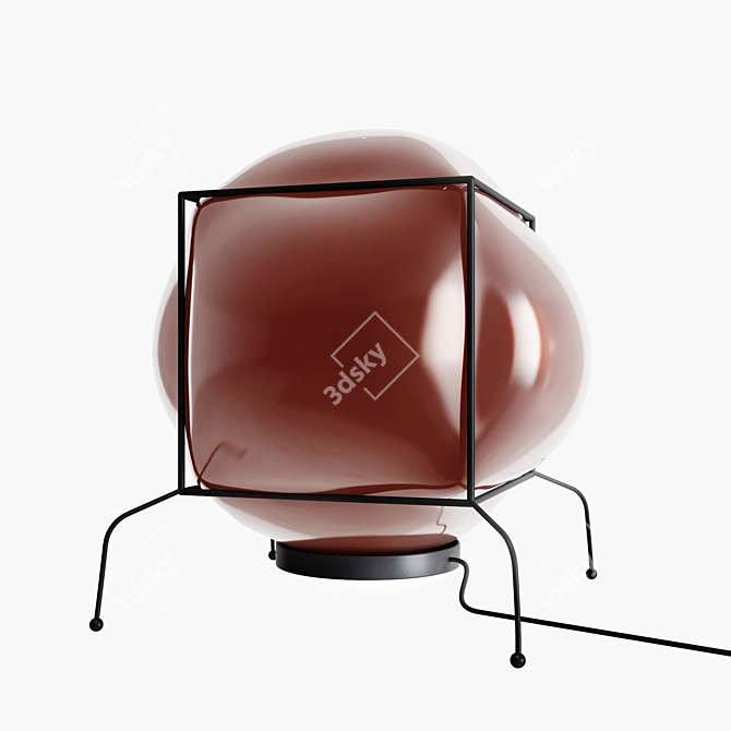 Elegant Glass Table Lamp 3D model image 1