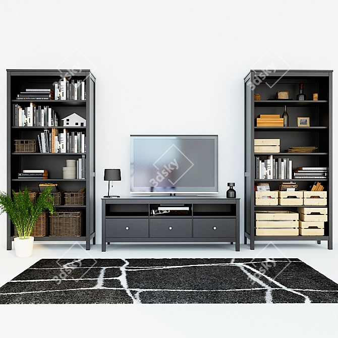 HEMNES Filling: Shelving, Cabinet, Baskets & Boxes 3D model image 1