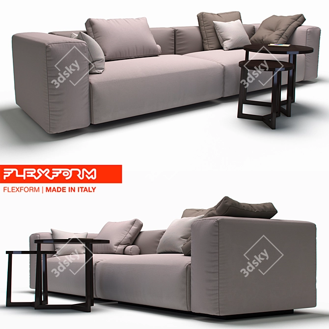 Flexform Lario 217B3: Stylish & Spacious 3-Seater 3D model image 1