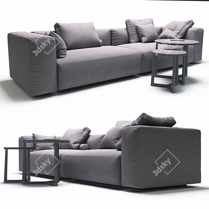 Flexform Lario 217B3: Stylish & Spacious 3-Seater 3D model image 3
