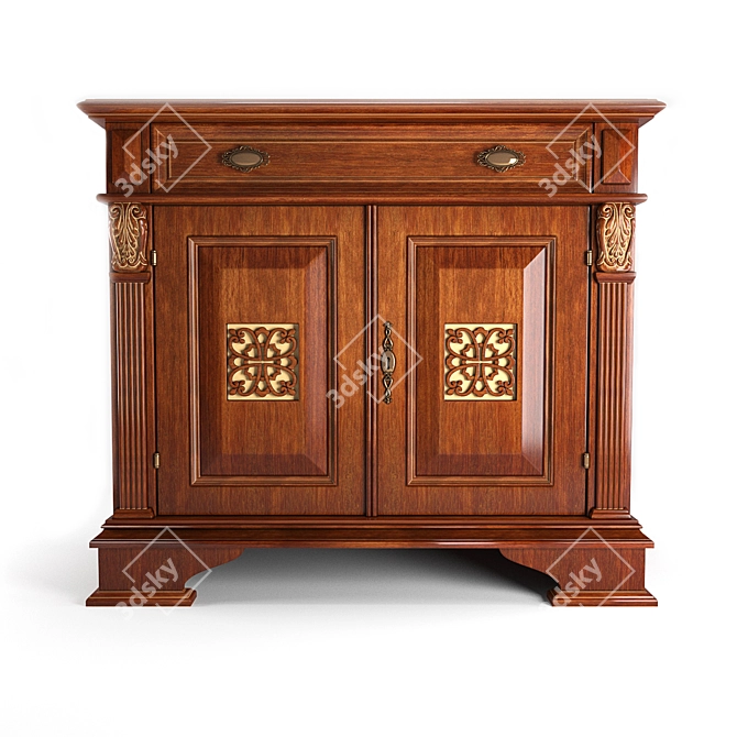 Puccini Ciliegio Sideboard: Classic Luxury in Natural Wood 3D model image 1