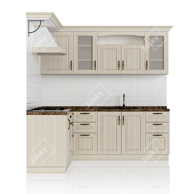 Timeless Elegance: Classic Kitchen 3D model image 2