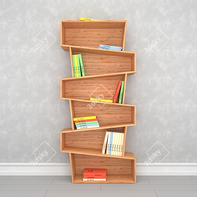Designer Plywood Rack 3D model image 1
