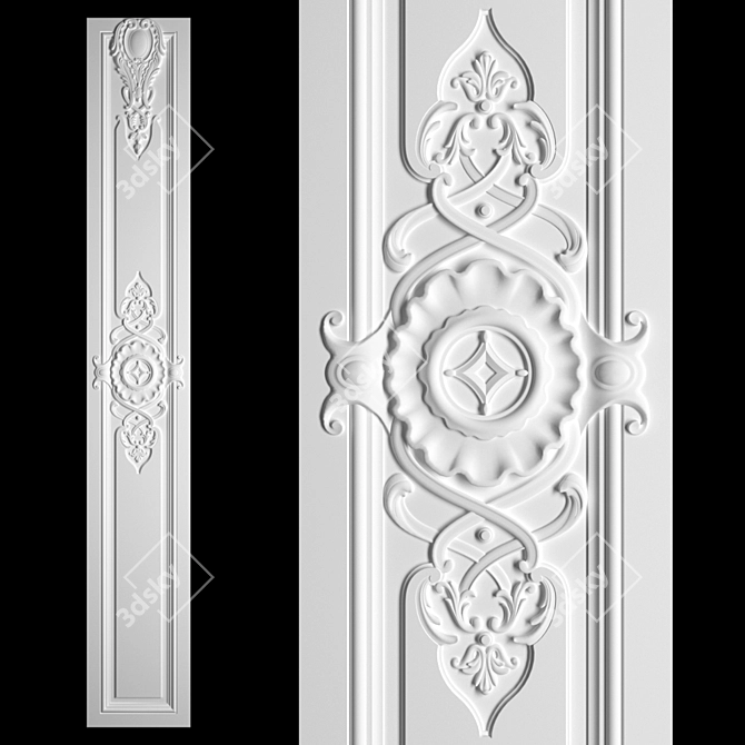 Elegant Stucco Decor 3D model image 1