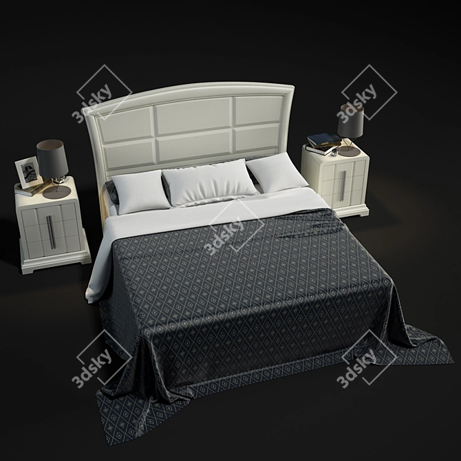 Modern 3D Bed - Olivia 3D model image 2