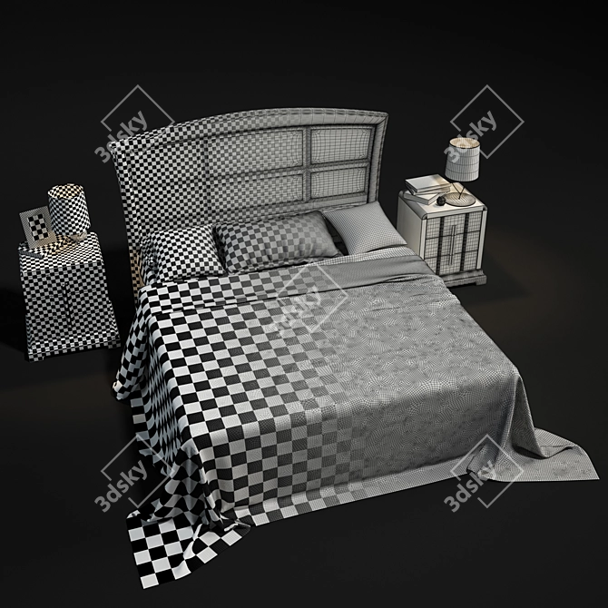 Modern 3D Bed - Olivia 3D model image 3