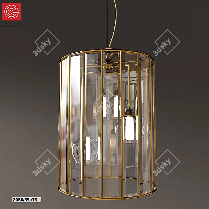 Cremasco Art 2088: Elegant Illuminating Chandelier 3D model image 1