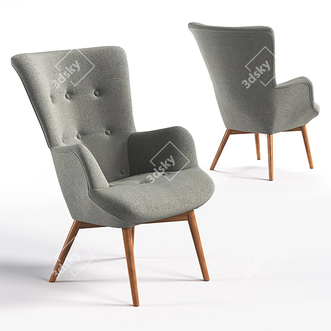 Featherston-inspired Contour Chair 3D model image 1