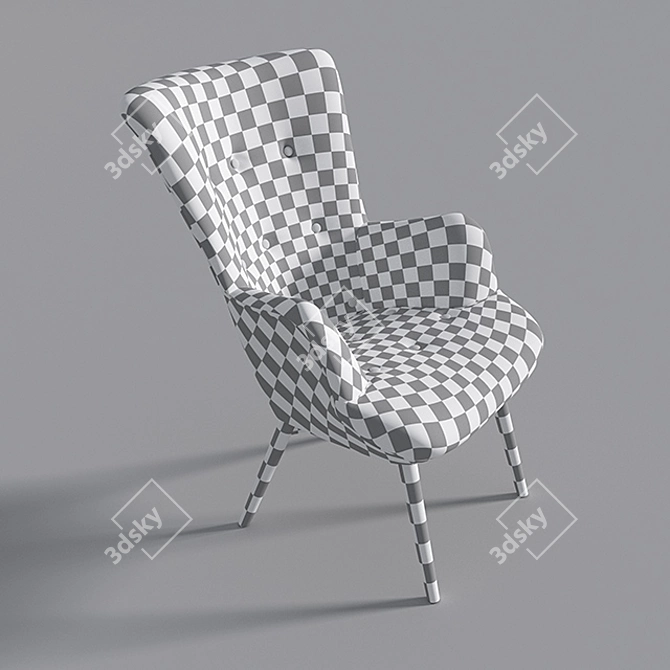 Featherston-inspired Contour Chair 3D model image 3