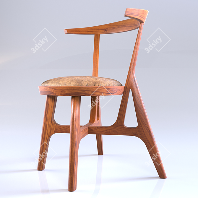 HENDRIX Chair: Handcrafted American Walnut Beauty 3D model image 1