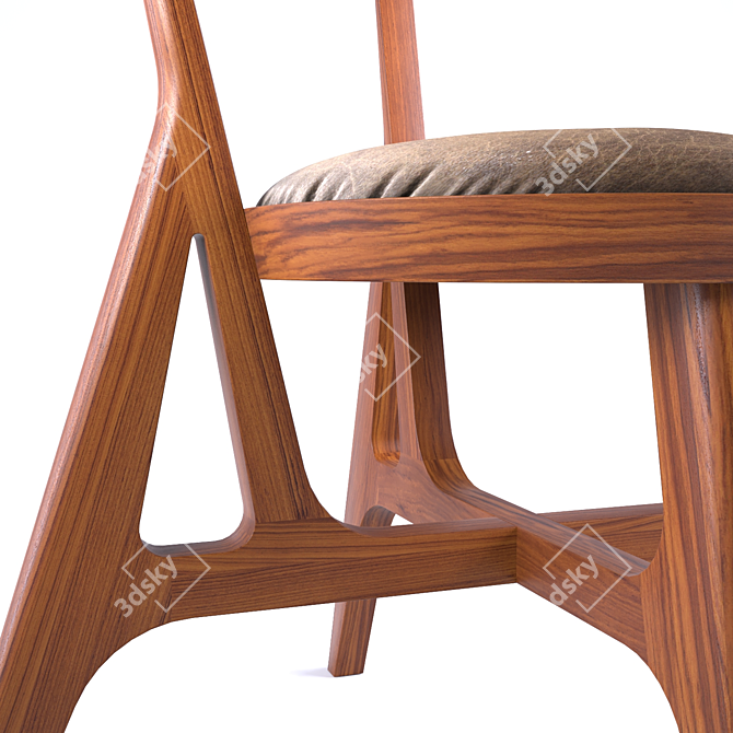 HENDRIX Chair: Handcrafted American Walnut Beauty 3D model image 3