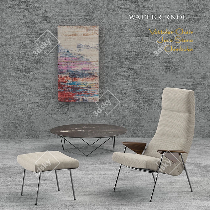 Sleek Votteler Chair: Modern Elegance 3D model image 2