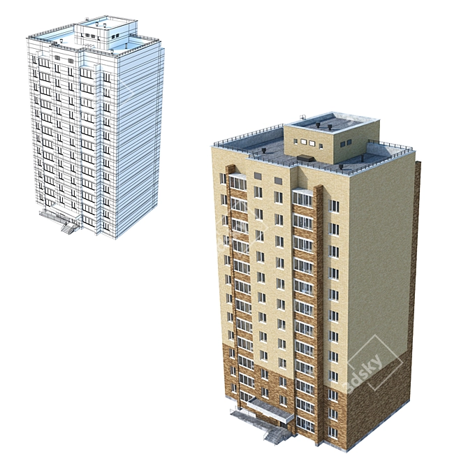 High-Quality VRay Building Model 3D model image 3