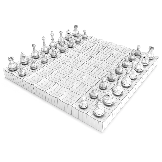 Wobble Chess: A Captivating Game 3D model image 2