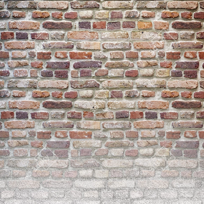 Brick Corner Wall 3D model image 2