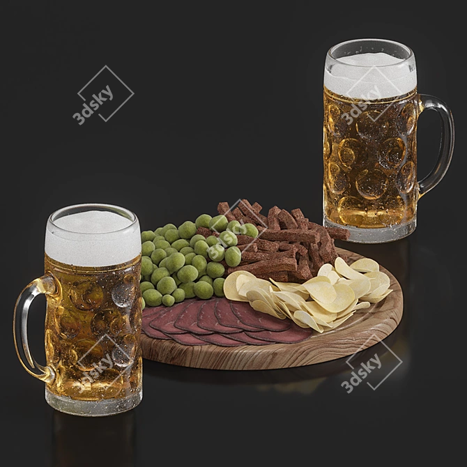 Turbosmooth-Included Beer Set 3D model image 1