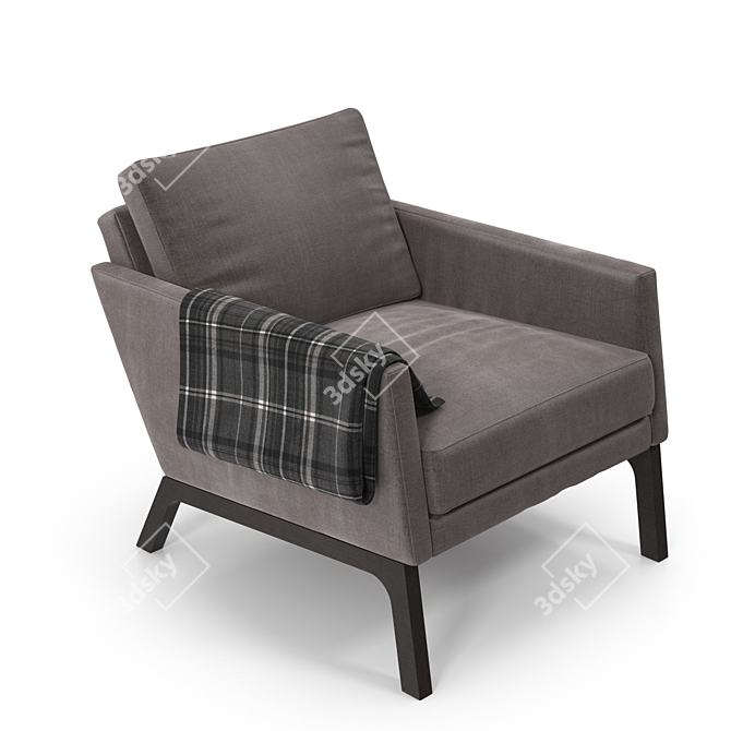 Cosy Contour Lounge Chair 3D model image 1