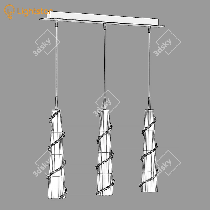 Petalo Lightstar Pendant - Elegant Lighting Fixture 3D model image 3