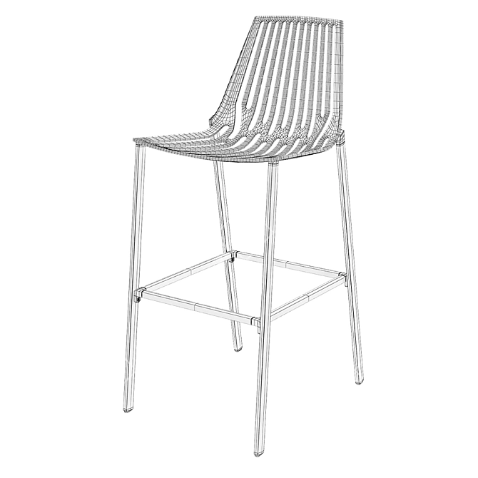 Fast Rion Barstool: Stylish and Compact 3D model image 3