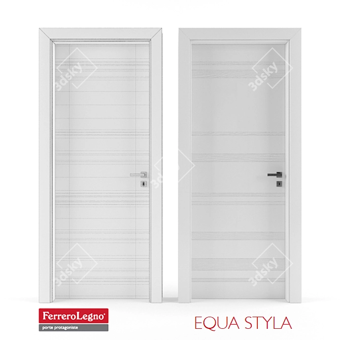 Elegant Equa Styla Door Set 3D model image 1
